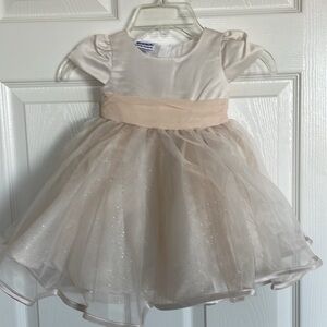 New! Blueberi Boulevard Baby Girls Fit-and-Flare Satin and Tulle Dress Size 12m